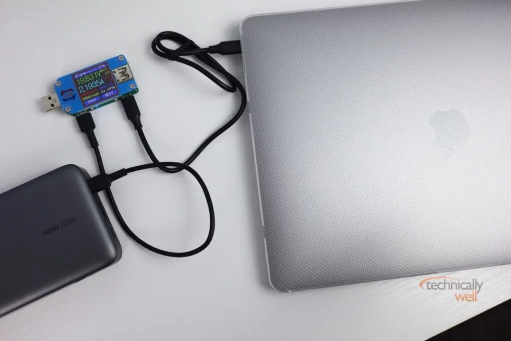 UGREEN 145w Power Bank charging Macbook Air 2020 M1